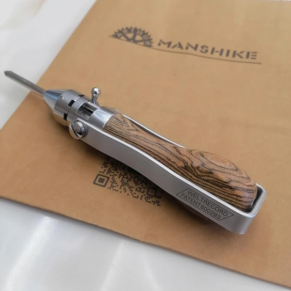 1891 German Replica Ratchet Screwdriver Set - Semi-Auto Reversible Lever with 5 Bits + 9 Sockets, Wooden Handle (4mm/6.35mm)