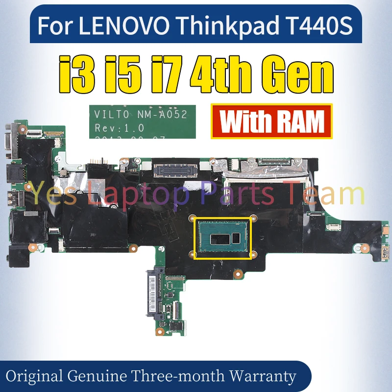 NM-A052 For LENOVO Thinkpad T440S Laptop Mainboard i5 i7 4th Gen RAM 4G 100％ Tested Notebook Motherboard