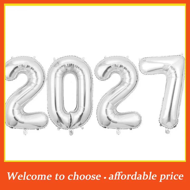 {}1pc new Multicolor 2027 Number Balloons 16/32inch Foil Balloons New Year Eve Christmas Graduation Birthday Party Decoration