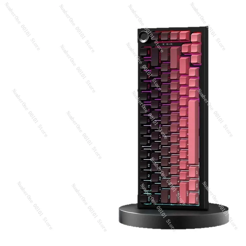 2026 Trend Three Mode Wireless Mechanical Keyboard Color Block Design with Rotary Knob Hot Swappable Switches Bluetooth 2.4G USB
