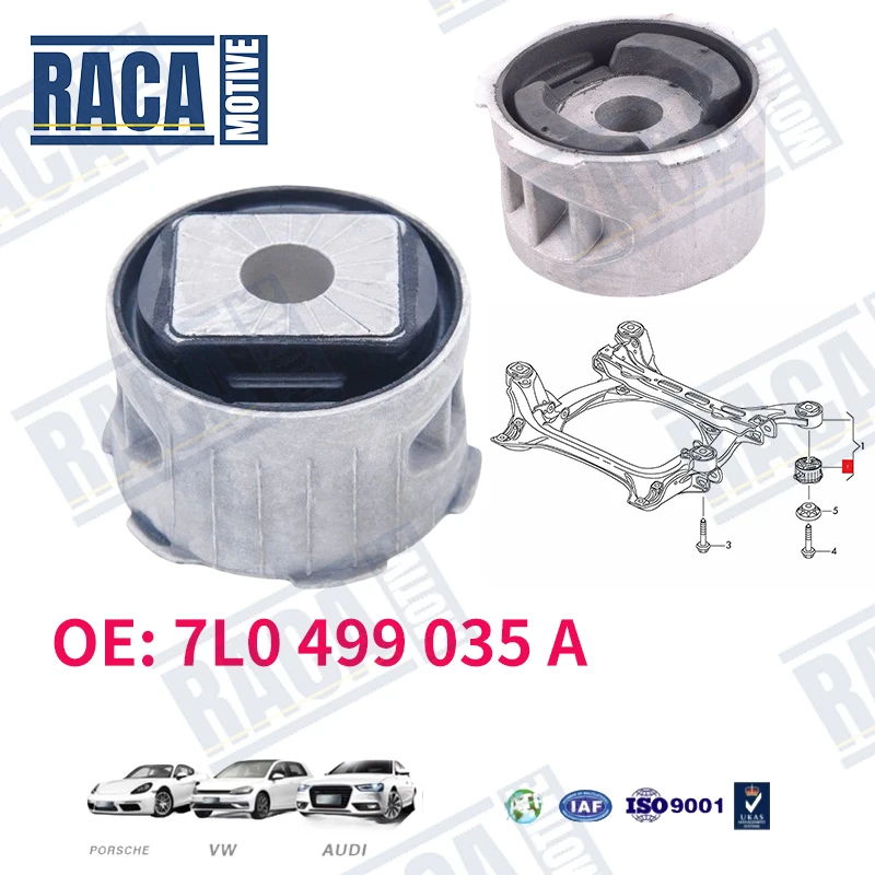 For VW Touareg Porsche Cayenne Audi Q7 4PCS Front and Rear Bridge Subframe Bushing Mount  95534113301 7L0499035A