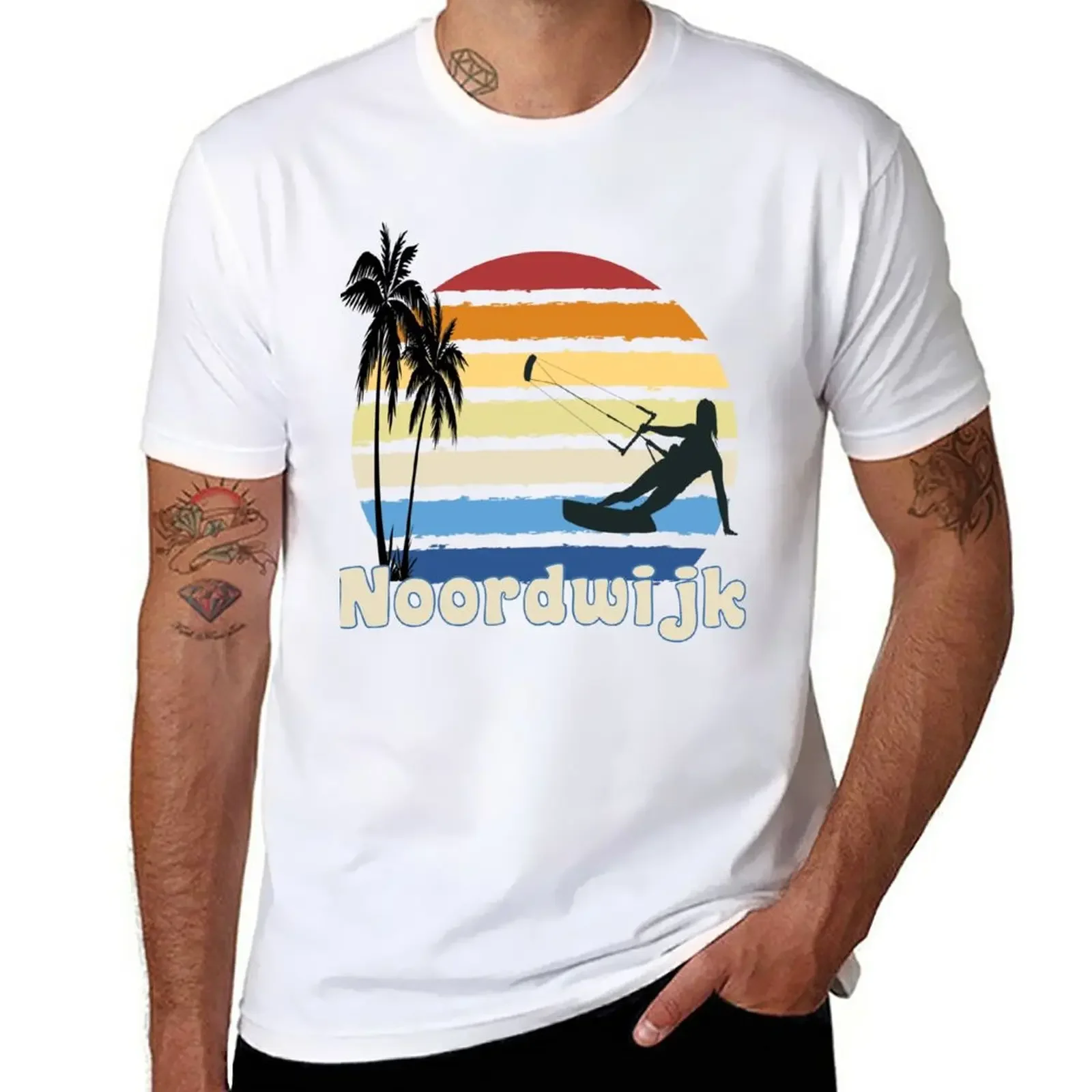 New Noordwijk aan Zee Netherlands Kitesurfing Kitesurfer Beach T-Shirt graphic t shirt man clothes plain t shirts men