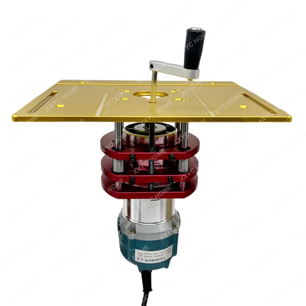 Woodworking Router Lift for 65mm Diameter Motors Router Table Wood Milling Liftable Plunge Base for Trimmer Engraving Machine