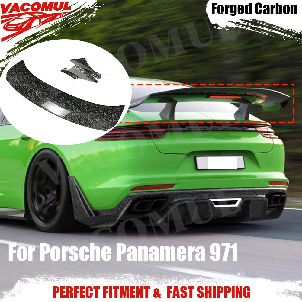 

Задний спойлер VACOMUL из сухого углеродного волокна, хвостовые крылья для Porsche Panamera 971 2017-2019, кованый карбоновый гоночный спойлер