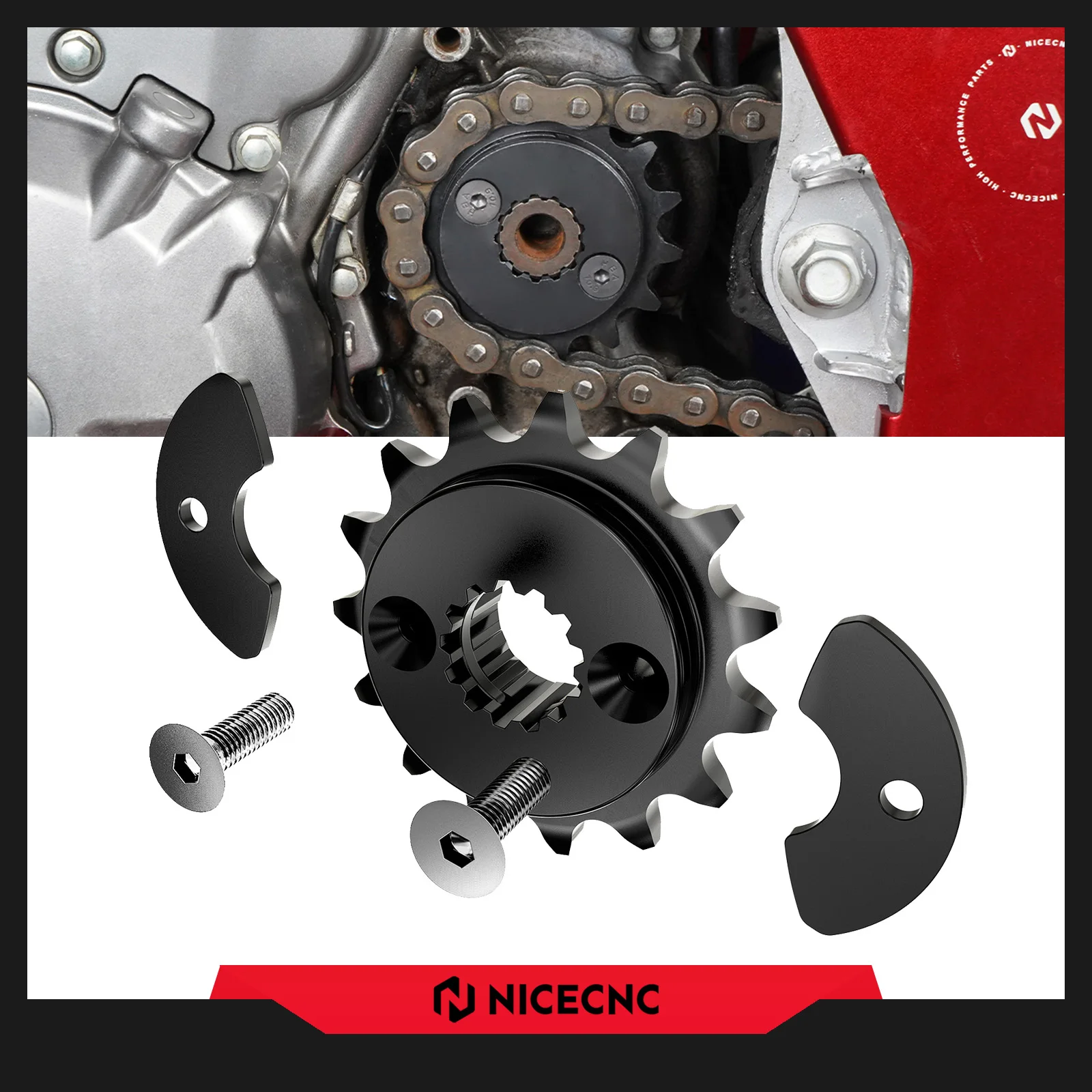 

NICECNC For 2025 2024 Honda XR650L XR 650 L 1993-2025 2023 2022 2021 XR 650L Motorcycle Front Sprocket 15 Teeth Reinforced Part