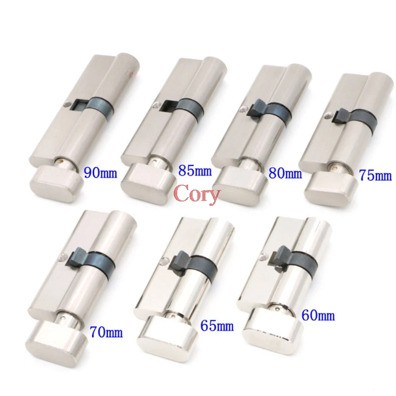 1PC Door cylinder 60 65 70 75 80 85 90mm Security Copper Lock Cylinder The key to the interior door lock Big gourd Type  5 keys