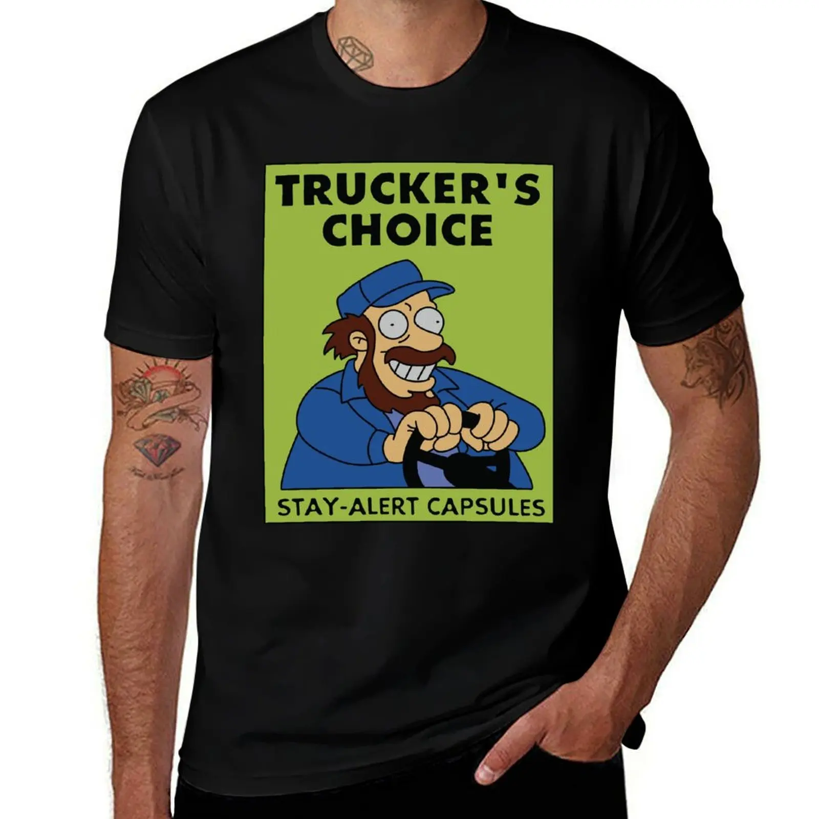 Trucker's Choice Stay-Alert Capsules T-Shirt Basic Solid Color Casual Tee Shirt