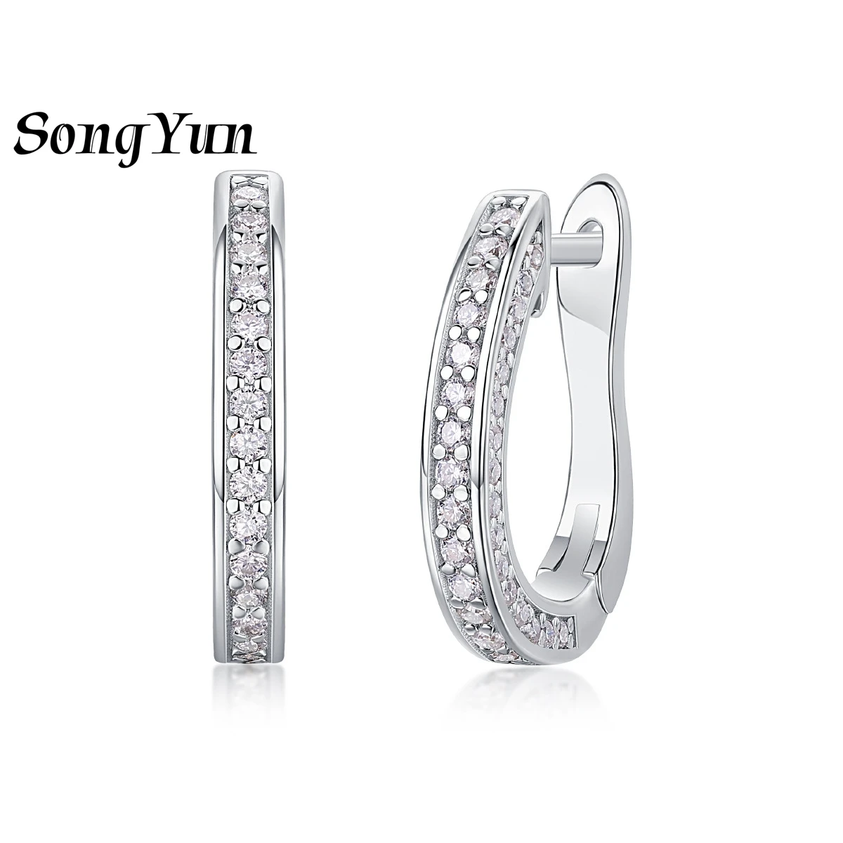 

SONGYUN Designer Jewelry 925 Sterling Silver Earrings Moissanite Diamond Drop Wedding for Her 18K Gold Plated SYT Patent Earring