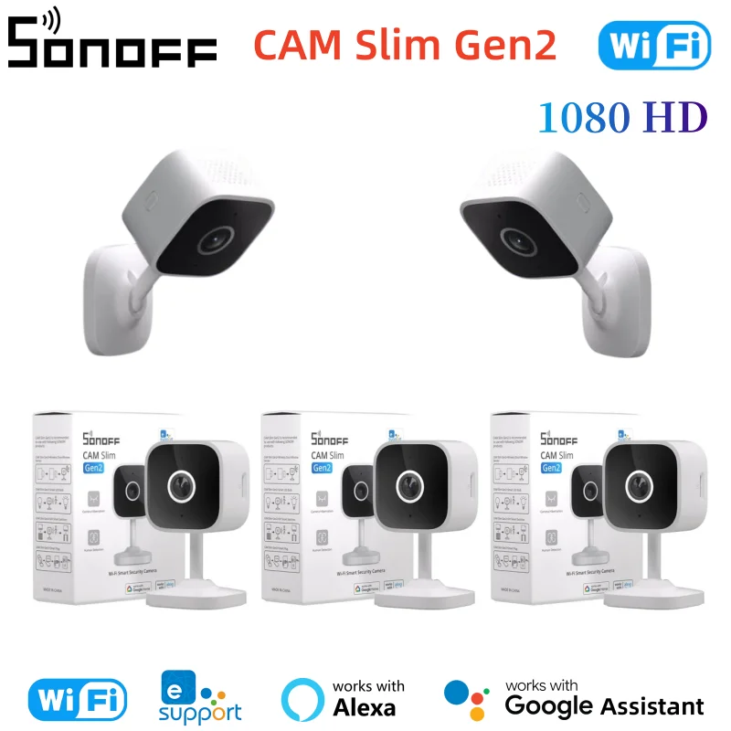 

SONOFF CAM Slim Gen2 1080P HD WiFi Smart Home Security Camera Human Detection With Night Vision Support Real-time Interactive