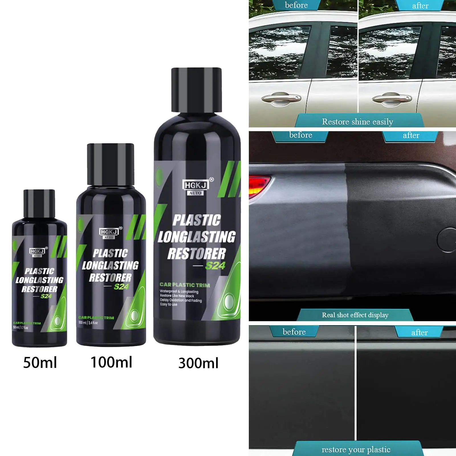 S24 Plastic Restorer Spray Long Lasting Trim Liquid Coating Fit for Plastic Parts Panel Refurbish Agent Car Restorer Cream