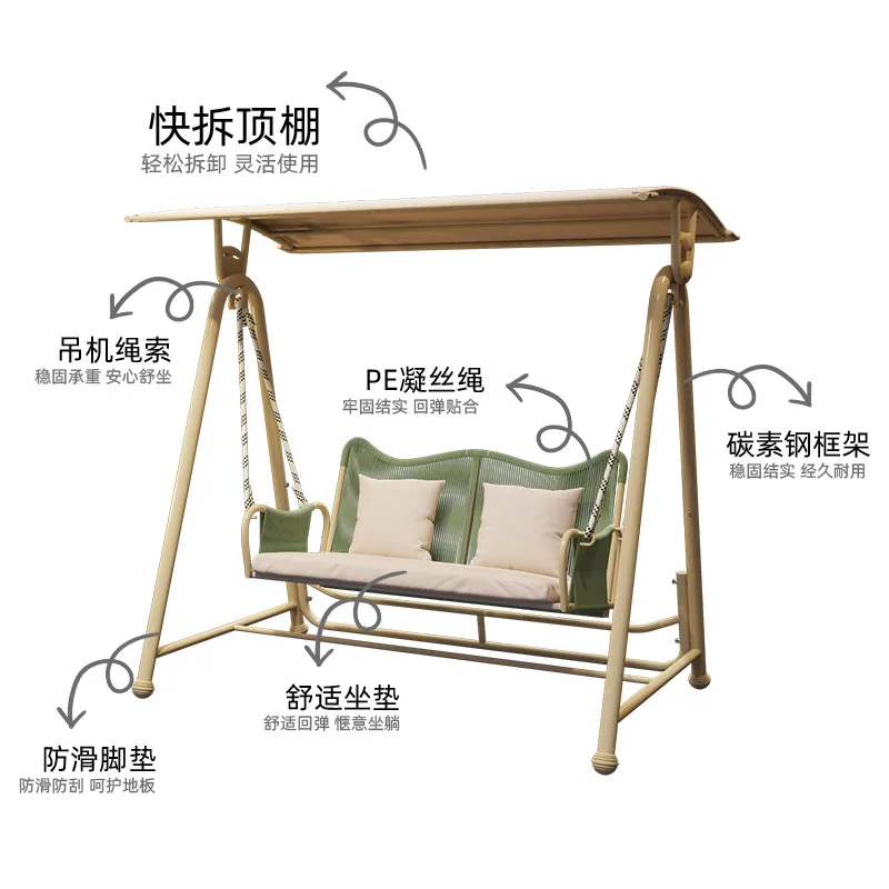 

Customizable Indoor Garden Double Hammock Courtyard Chair