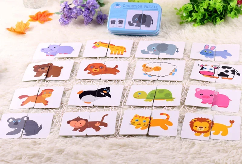 Puzzle en carton, transport d'animaux, appairage alfanumérique, illumination, éducation précoce, carte d'alphabétisation, jouet cadeau