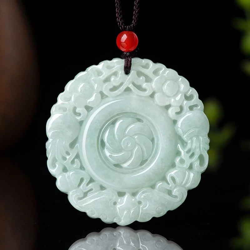 

Natural jade flowers bloom, rich and ancient style jade pendant, sticky ice type jade pendant, men's and women's pendant, handma