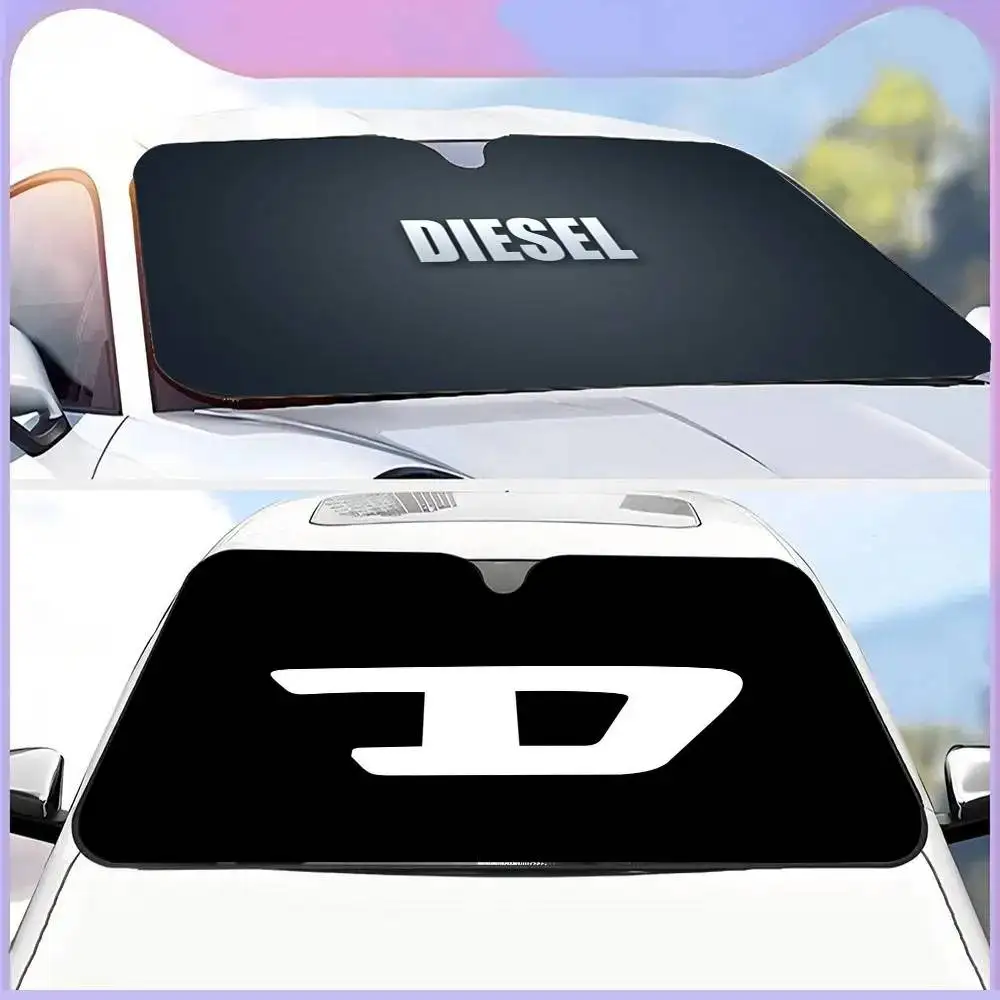 

Fashion D-D-Diesels Brand Logo Auto Windshield Sun Shade Personalized Picture Block UV Rays Sun Visor Protector Car Sunshade