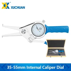  Gauge Internal Caliper Dial 0.01mm 35-55mm Shockproof Micrometer Inside Snap Gauge for Internal Diameter Measuring Tools