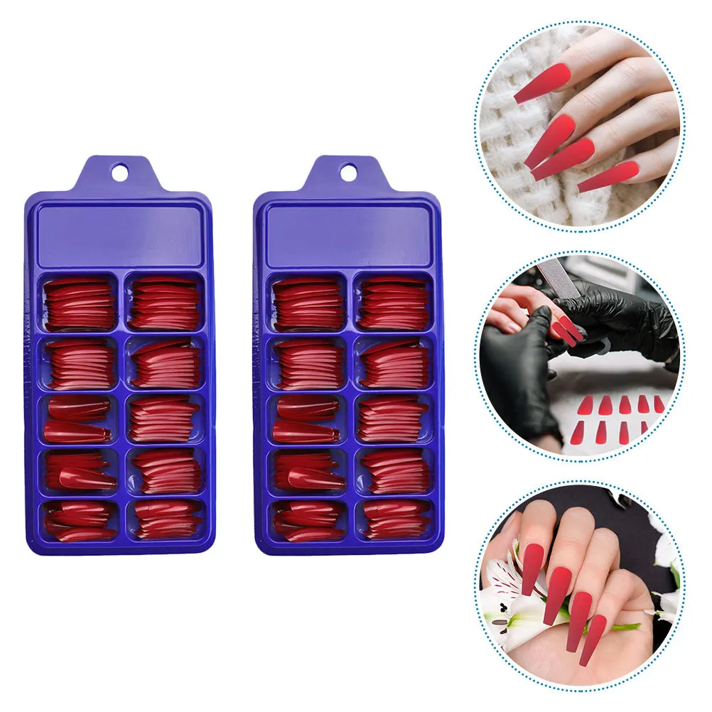 200 szt. Kolorowe sztuczne paznokcie bardzo długie pełne pokrycie baleriny do nakładania dla kobiet narzędzia do manicure bardzo długie tipsy