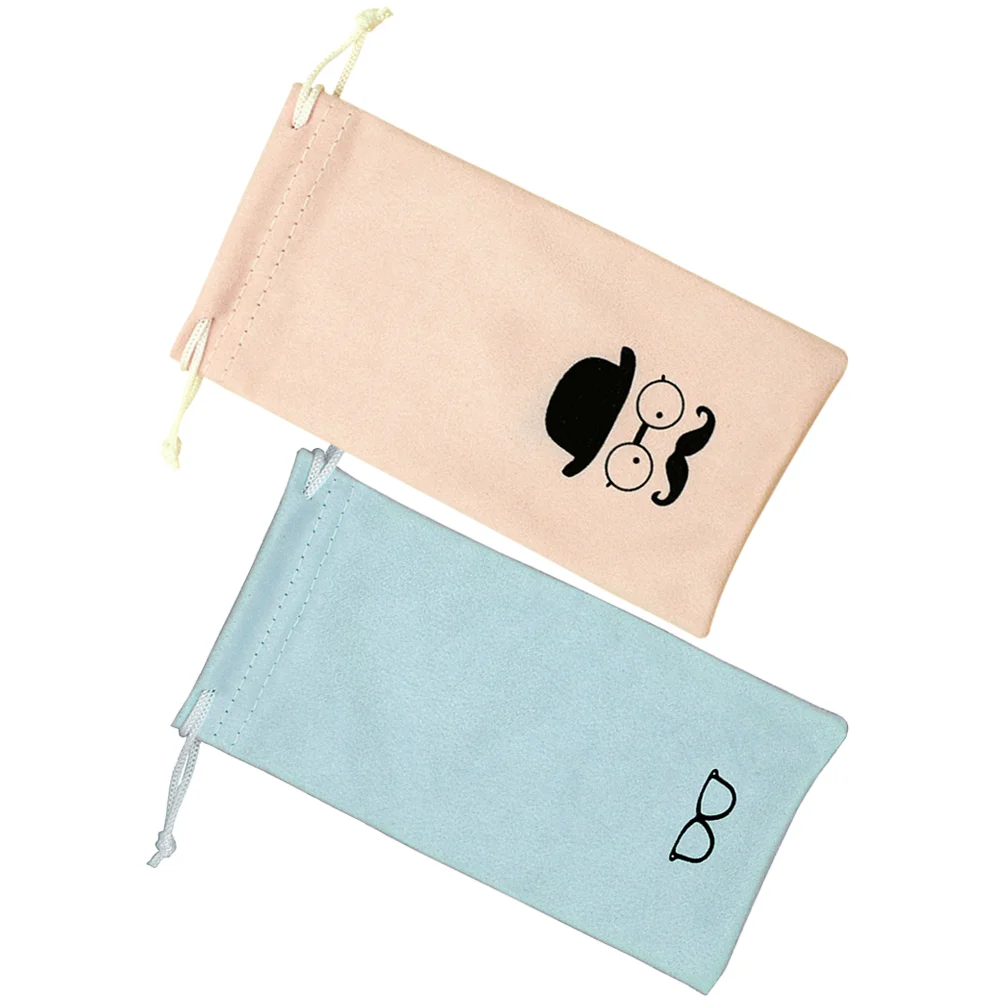 2 Pcs Glasses Bag Anti-scratch Sleeve Reusable Pouch Storage Sunglasses Soft Eyeglass Felt Fiber Suede Bags Practical Fabric