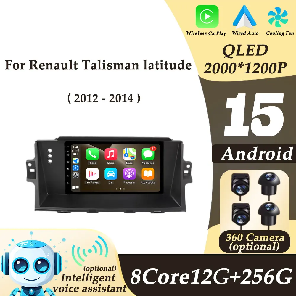 

Car Radio Multimedi Player Android Auto LHD for Renault Talisman latitude 2012 - 2014 CarPlay 2K QLED Split Screen DSP GPS Navi