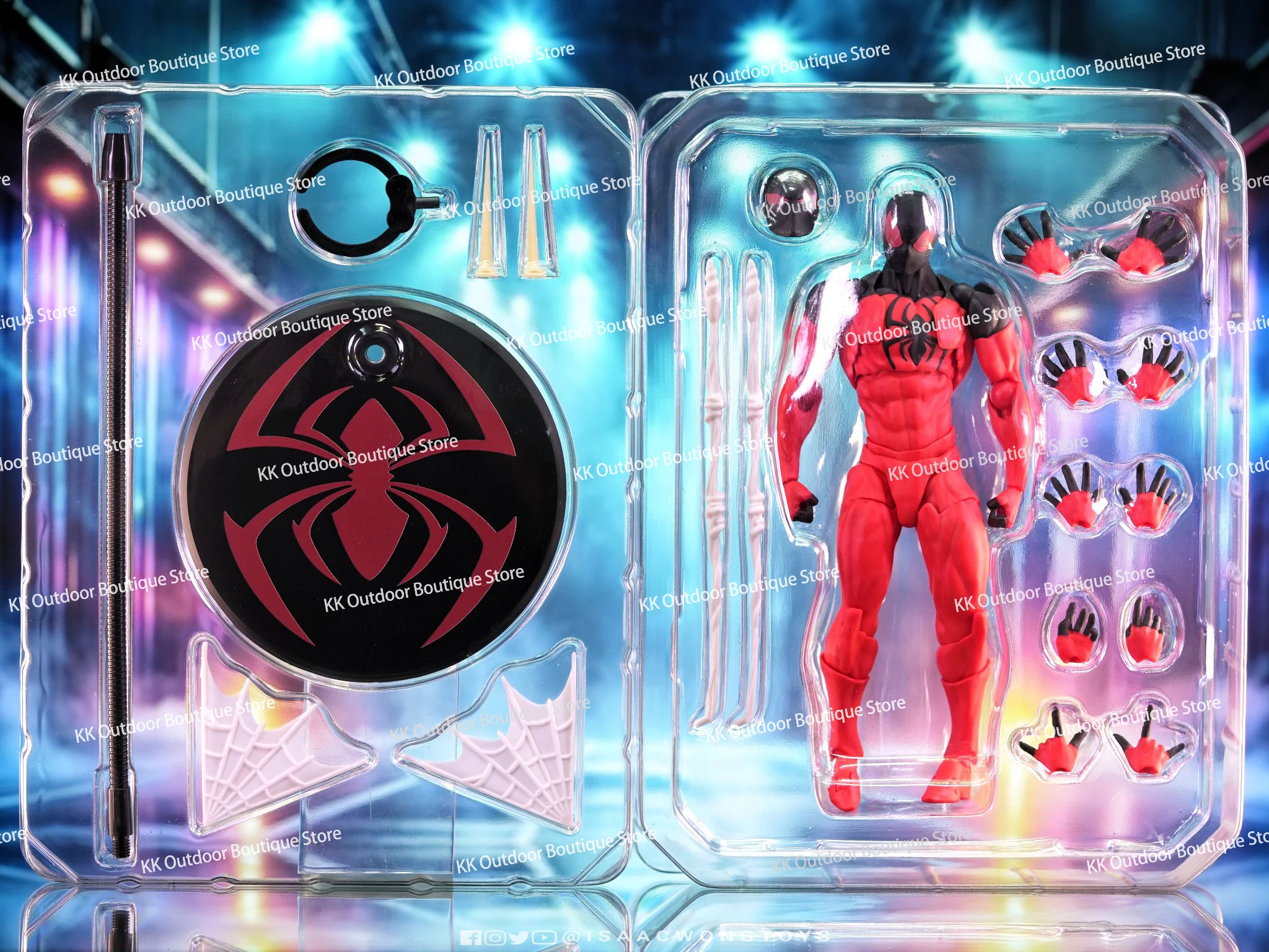 متوفر في المخزون ألعاب الفوضى سبايدرمان سكارليت سبايدر كين باركر ميستويز بلاك سيمبيوت سبايدر مان أنيمي ألعاب هدايا شخصيات الحركة