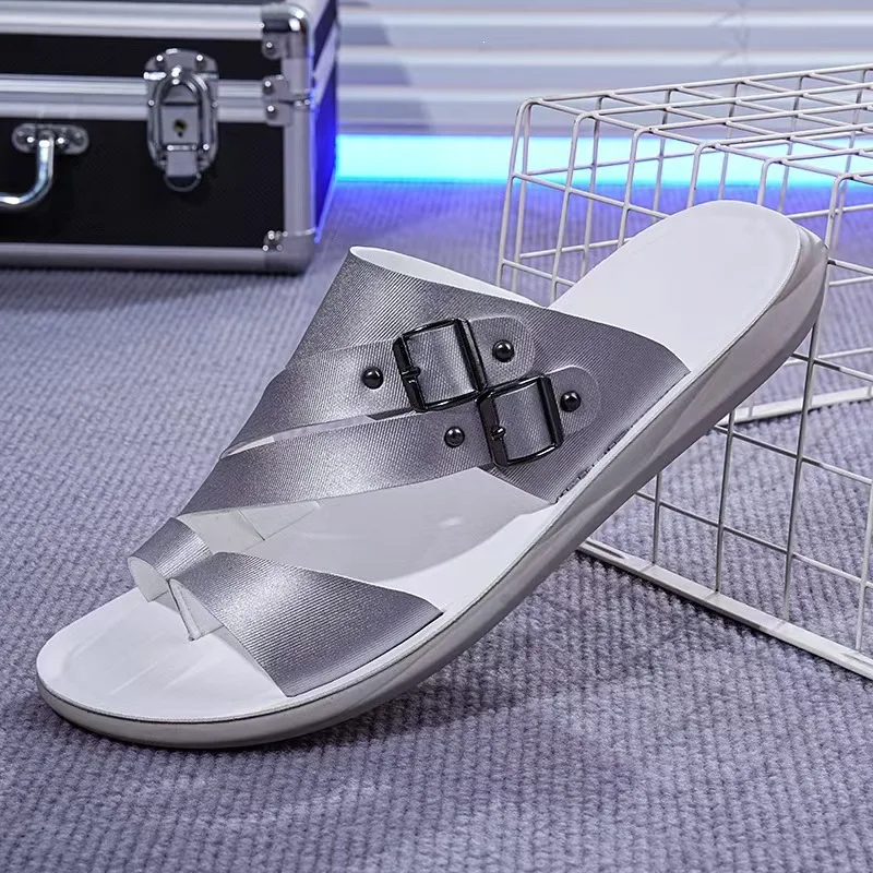 Solid Men Casual Slippers Anti Slip Rubber Sole Indoor Home Daily Walking Footwear