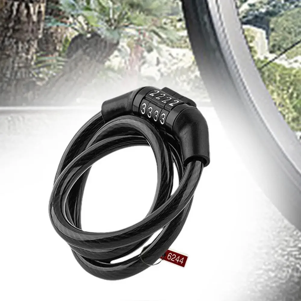 Bicycle lock with 4-digit password, anti-theft lock, bicycle safety accessories, steel cable bicycle lock image 5