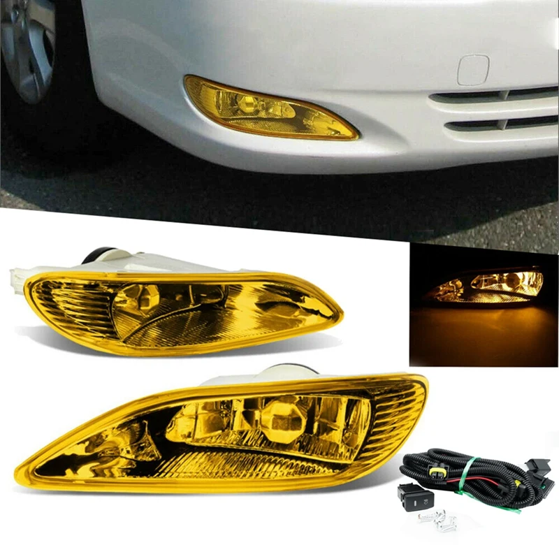 

For Toyota Camry 2002-2004 Corolla 2005-2008 Amber Lens Front Fog Light Lamps With Halogen Bulb Harness 81220-AA011