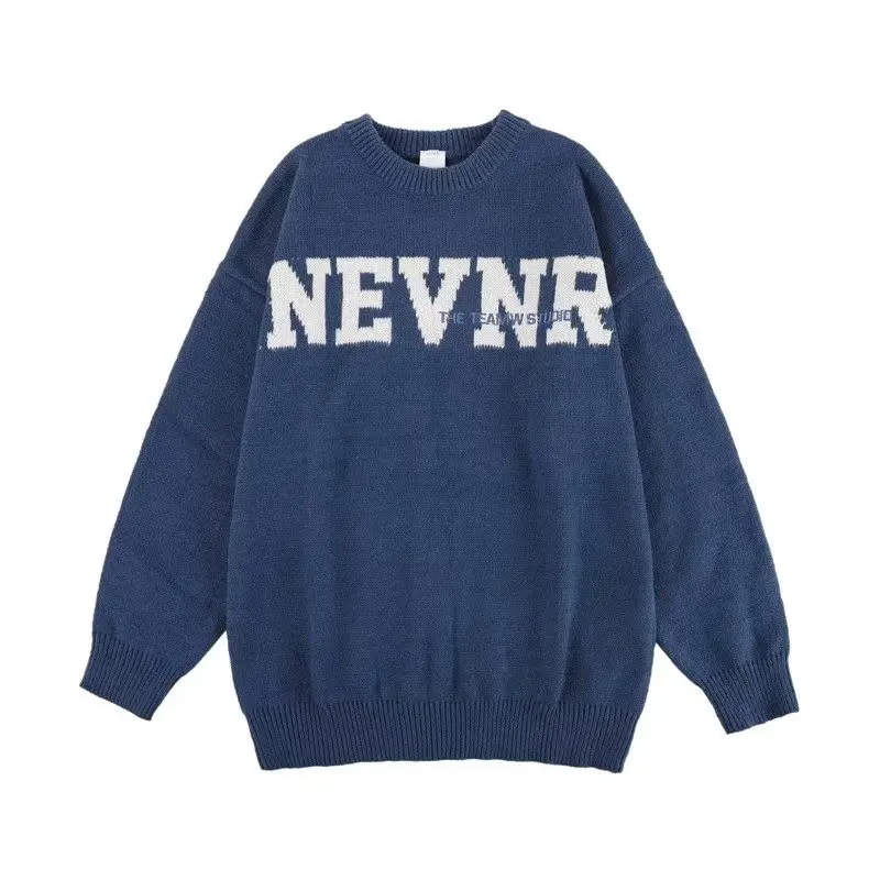 سترة رجالية كبيرة الحجم من American Sle مستديرة Ne محبوكة كاجوال بقلنسوة للزوجين لخريف وشتاء دافئ من ألياف البوليستر #1