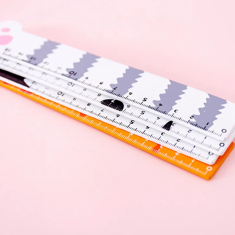 Cute Kitty Cat Paw Straight Ruler Kawaii Stationery Cartoon Wooden Ruler Korean Office School Measuring Drawing Tool