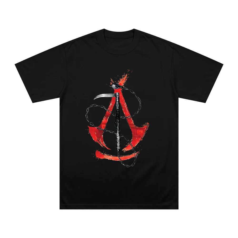 Assassin's Game Creed Cartoon Print Tee Summer Cotton Breathable T Shirts Short Sleeve Fashion Unisex Oversized Retro Streetwear