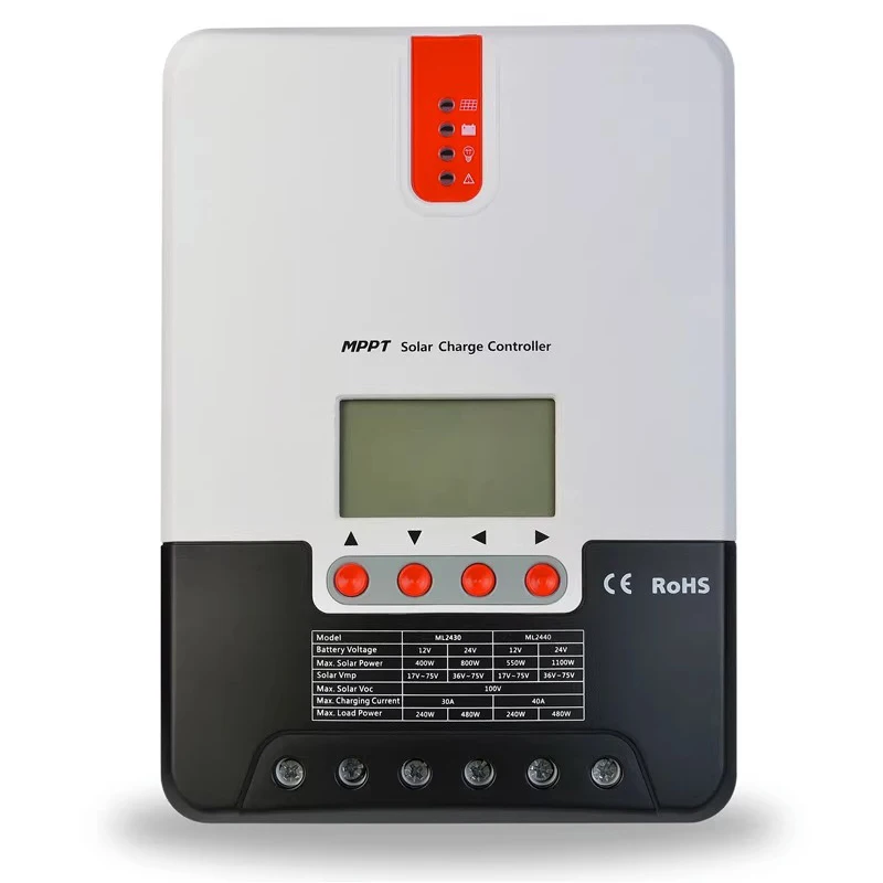 20A-60A Solar Controller MPPT12V24V LCD Display Lithium Battery Lead-Acid Universal Type Solar Controller