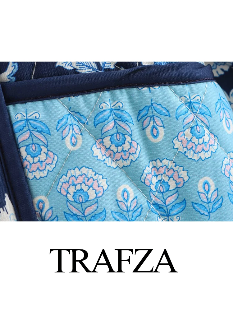 Trafza-女性用プリントのルーズフィットコットンカーディガン,長袖ジャケット,シンプル,用途の広い,カジュアル,冬のファッション,暖かい