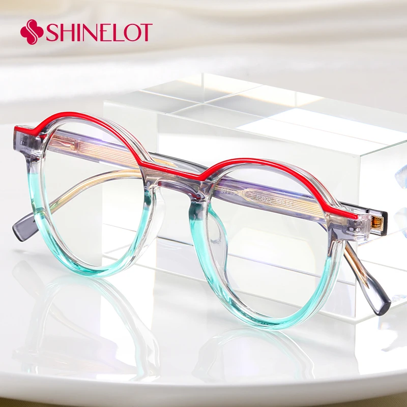 

97715 Cute TR90 Round Frame Anti-Blue Light Glasses Urban Women Eyeglasses College Girls Spectacles Eyewear Roommate Gift
