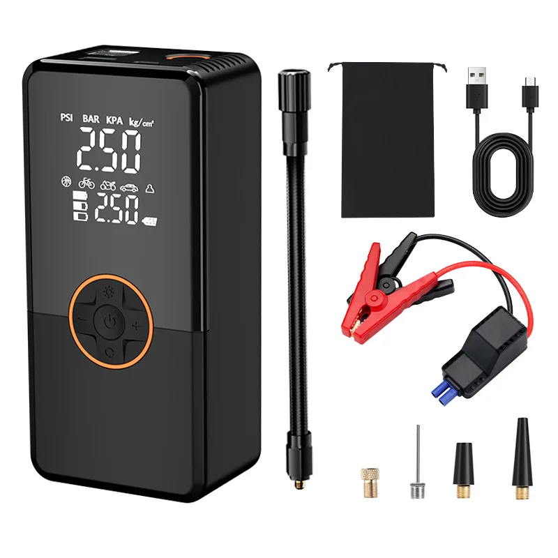 

Smart Jump-Start Car Air Pump - High-Capacity Portable Power Bank For Emergencies