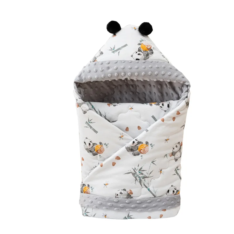 

Newborn Bag Thickened Winter Cotton Soft Skin Baby Swaddle Blanket Baby Stroller Outdoor Windproof Warm Quilt Sleeping Mat