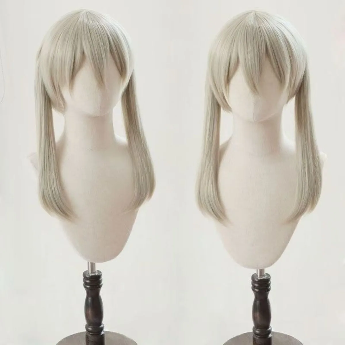 Soul Eater Maka Albarn Cosplay Peruca Linho Loira Twin Ponytails Estilo Anime Peruca Fantasia Para Cosplay