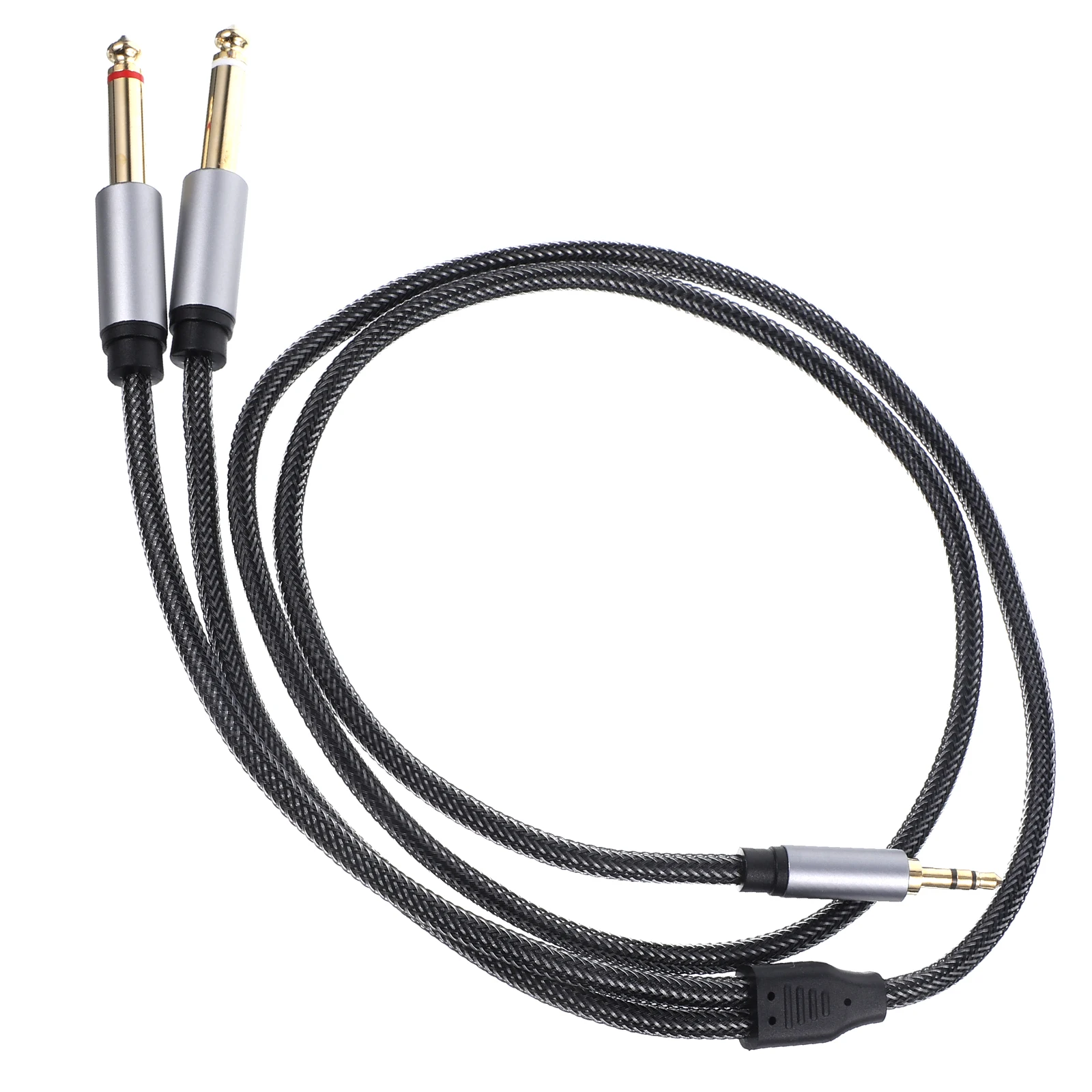 

3.5mm to 6.35mm Audio Splitter Cable Zinc Alloy Stereo Jack To 2 Mono Gold Plated for Laptop Speaker Phone Amplifier