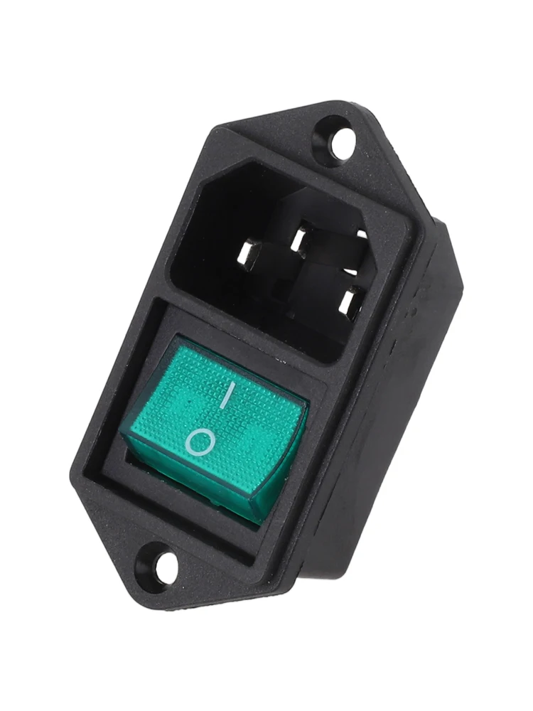 Easy To Locate 10A 250V Socket 3P 50HZ Socket 3-pin Socket 31x24 Mm Frame Dimension 50HZ Frequency Green Black Color