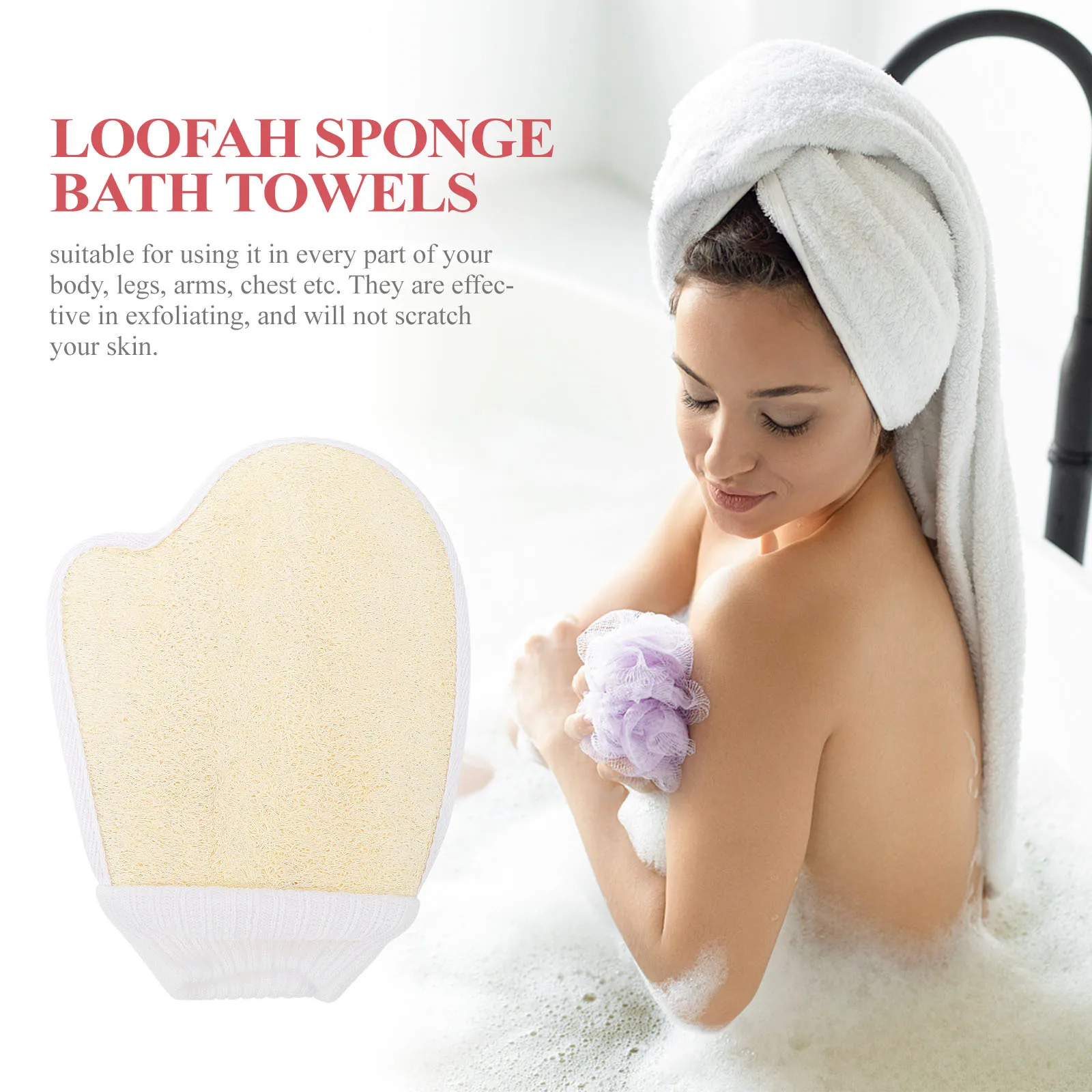 2 قطعة قفازات اللوف الإسفنج التقشير دش الغسيل لتدليك الجسم الساقين الأسلحة الصدر الاستحمام أداة اللوف الإسفنج فوط استحمام #1
