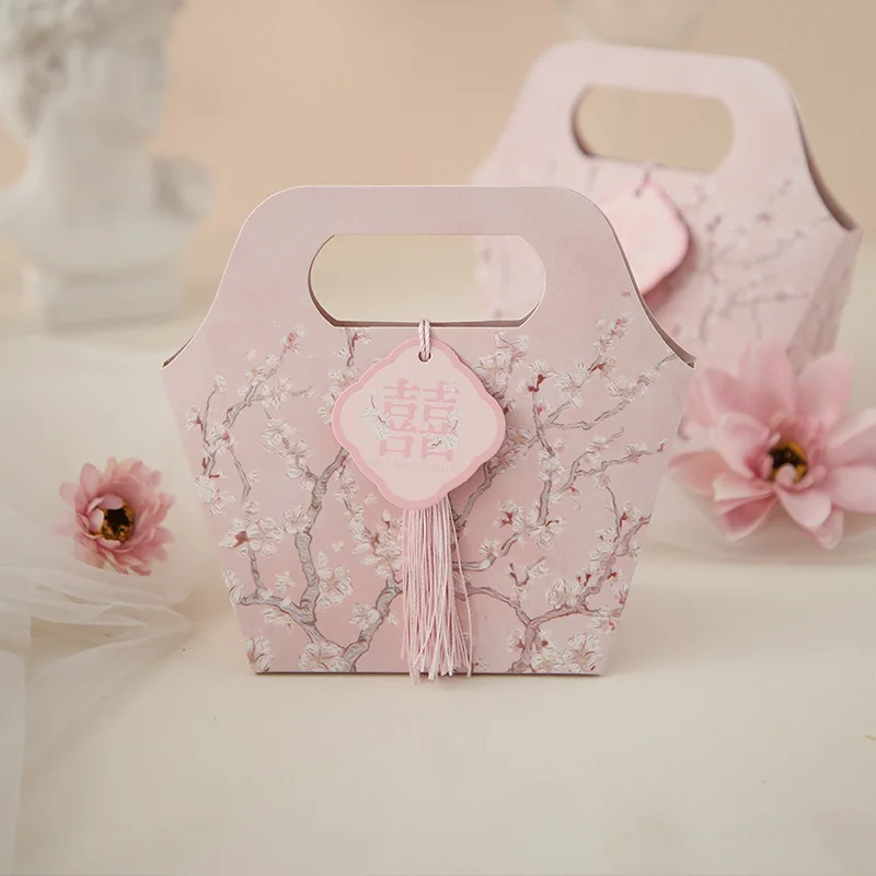 Chinese Flower Style Wedding Candy Box Wedding Gifts For Guests Candy Bag Baby Shower Favors Chocolate Decoration Craft Gifts