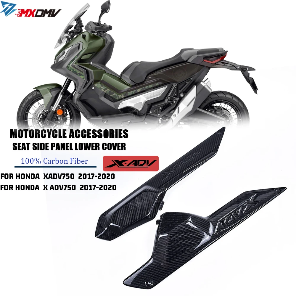 3K Real Carbon Fiber Motorcycle Accessories Under Seat Side Panels Cover Parts Kit For Honda XADV750  X ADV750 2017- 2020