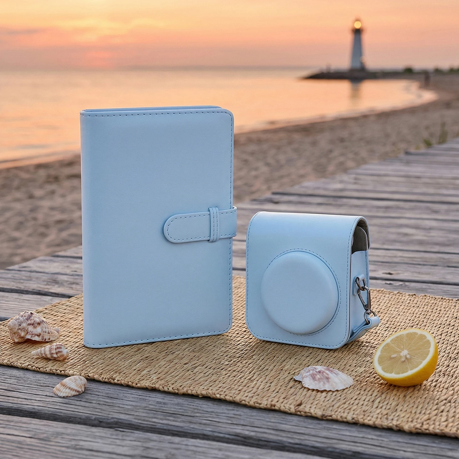 PU Leather Protective Camera Bag for for instax Mini 12/11 with Shoulder Strap Shockproof Camera Bag Wallet Album Book view 3