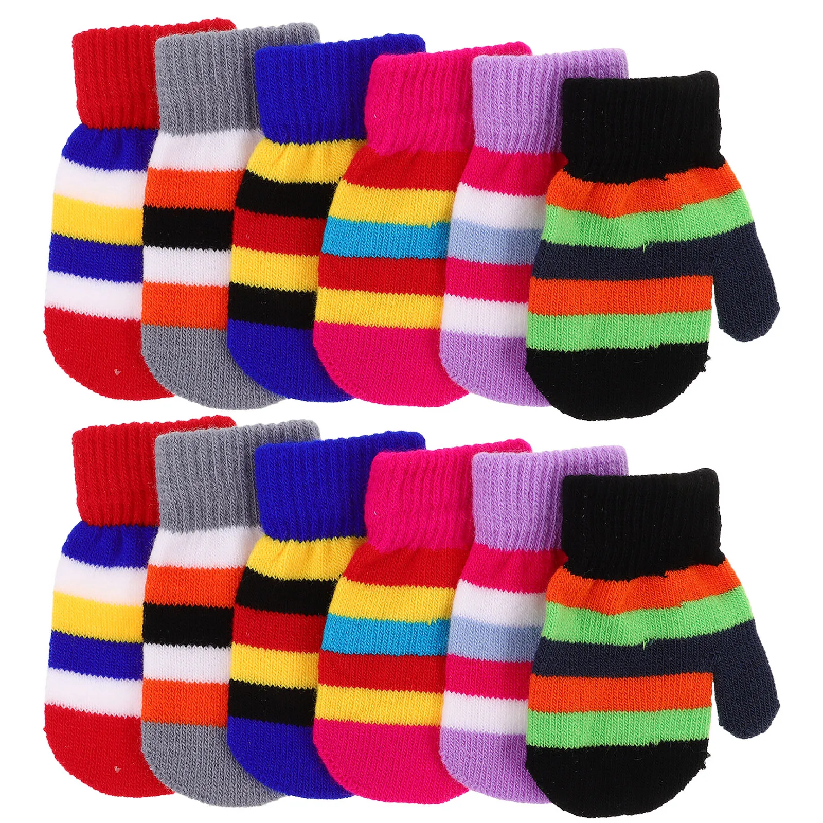 

6 Pairs 's Elastic Gloves Full Fingers Mittens for Toddlers Winter Warm Stretchy Newborn Girls