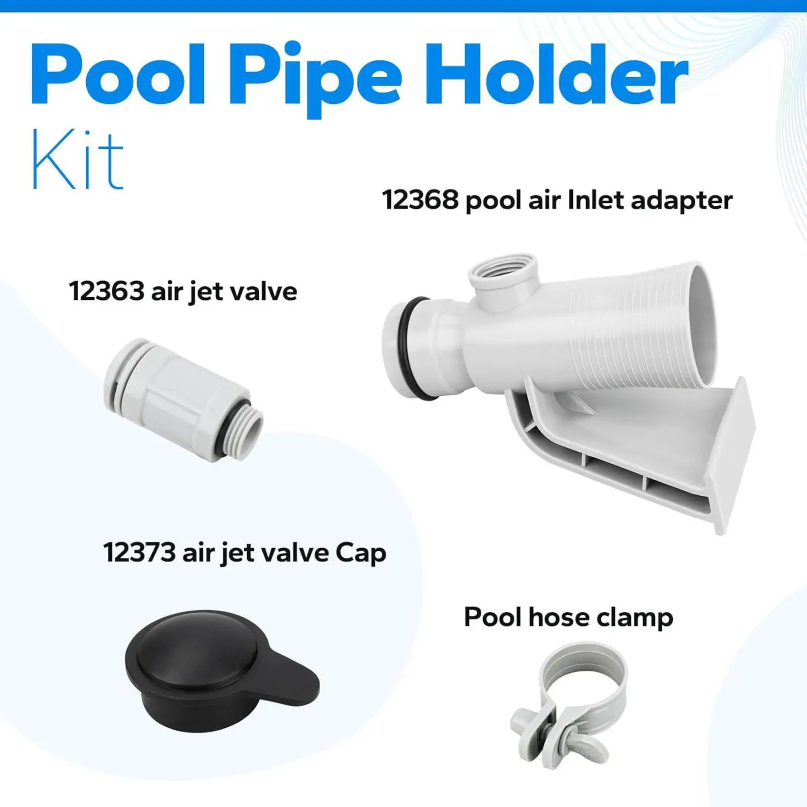 Pool Hose Connector Pipe Holder and Valve Gray PP Plastic Sturdy Bracket with Cap for Ground Pool Repair and Upkeep