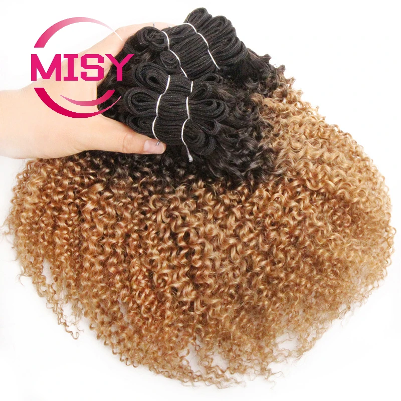 6Pcs/lot Brazilian Jerry Curly Hair Bundles 100% Natural Human Hair Weave for Black Women Ombre Hair Bundles Remy Hair Extension