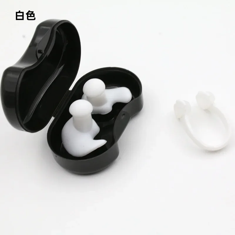 Swimming Nose Clip Ear Plug Set Box Environmental Soft Silicone NoseClip & EarPlugs for Kids Adults Beginner Swimming Diving