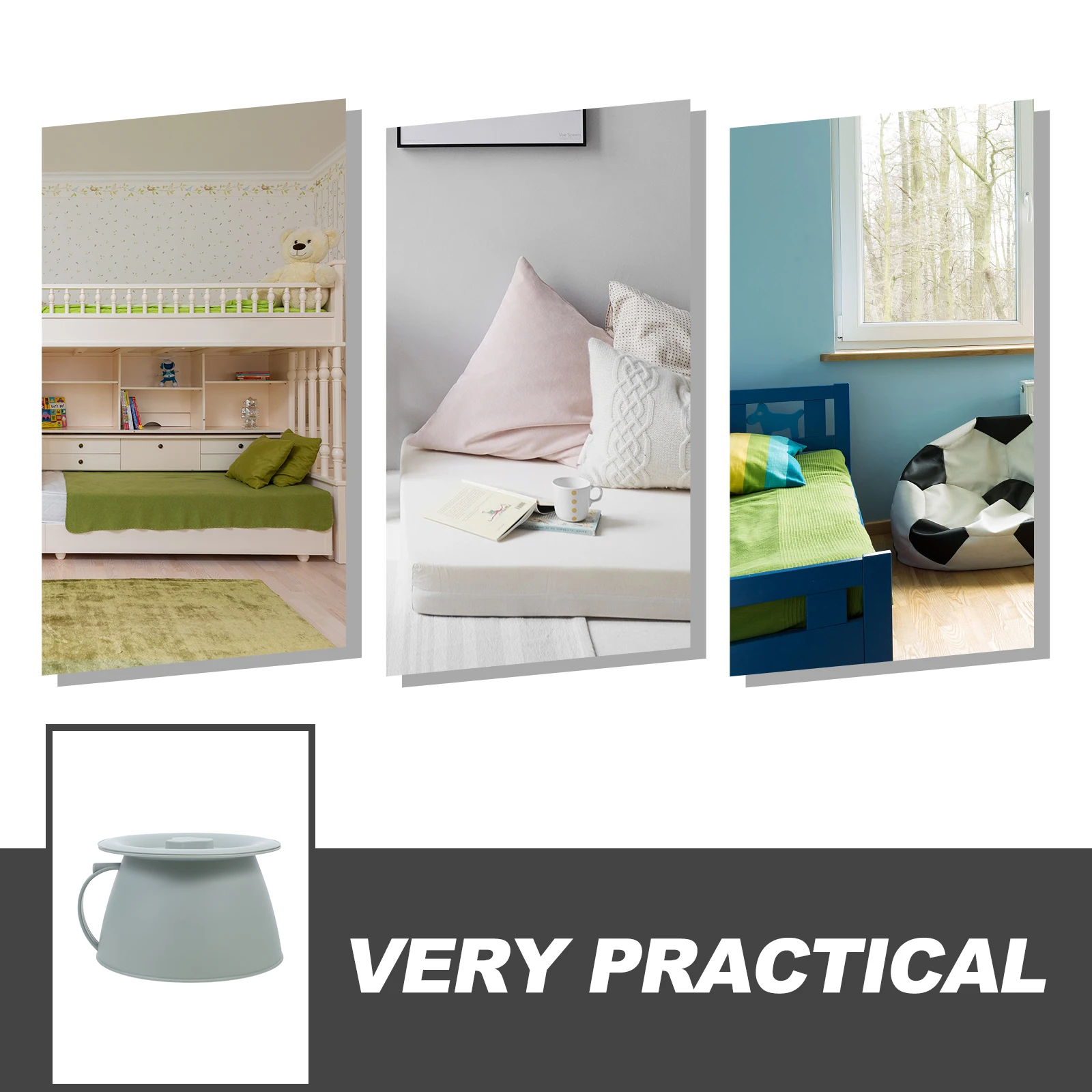 وعاء الغرفة لكبار السن المعاقين مع غطاء سميك من البلاستيك مبولة للاستخدام الليلي في الأماكن المغلقة مرحاض محمول طريح الفراش المريض المبصقة المنزلية