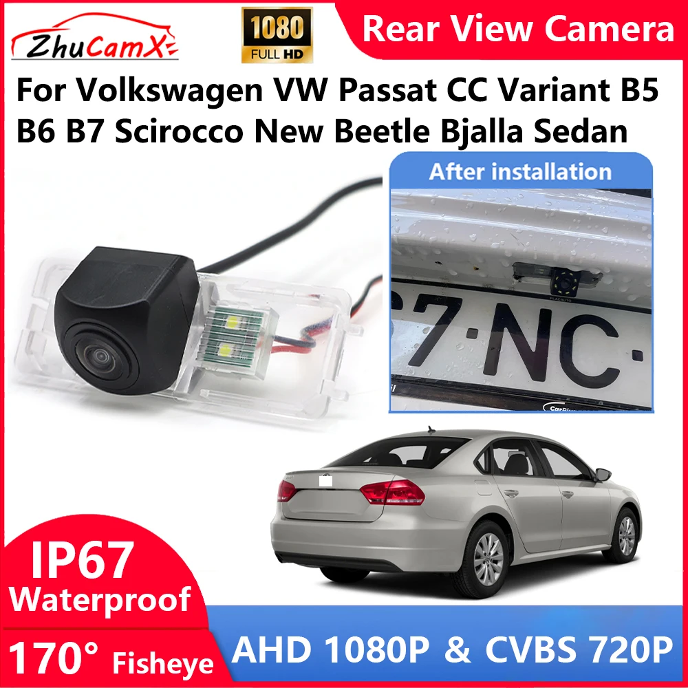 

For Volkswagen VW Passat CC Variant B5 B6 B7 Scirocco New Beetle Bjalla Sedan Backup Parking Reverse Rear view Camera AHD 1080P