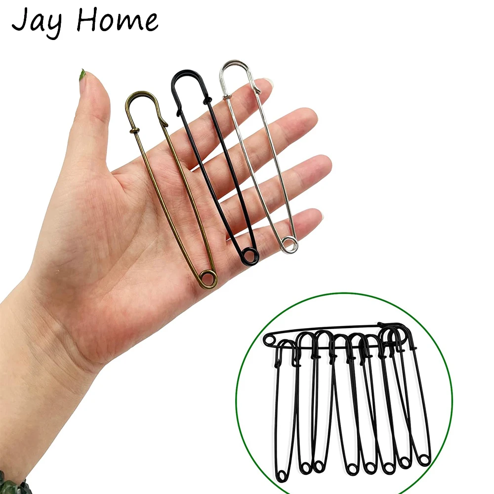 15PCS Large Safety Pin 75MM Heavy Duty Blanket Pins Steel Spring Lock Pins Strong & Sturdy Bulk Pins for Blankets Skirts Crafts