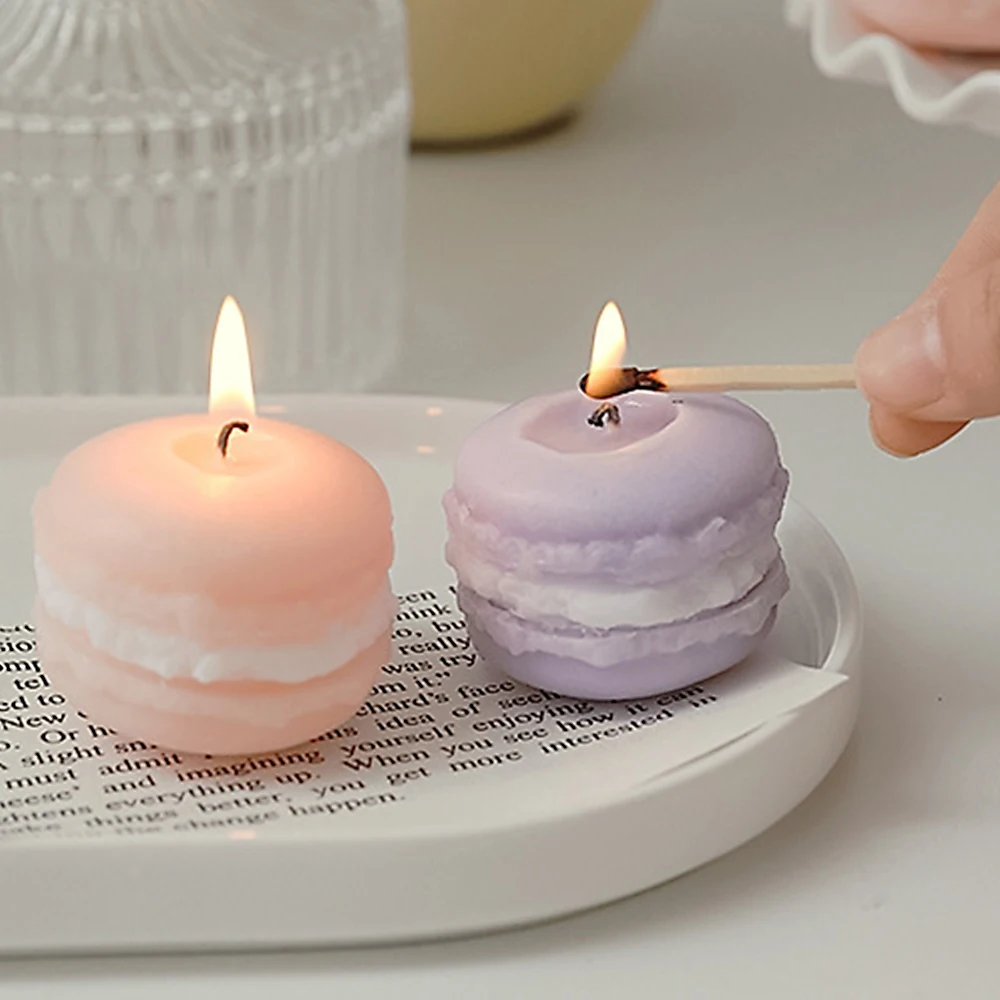 Scented Candles Macaron Shaped Aromatherapy Handmade Soy Candle Long Lasting Scent for Home Decor Air Freshener Birthday Gifts