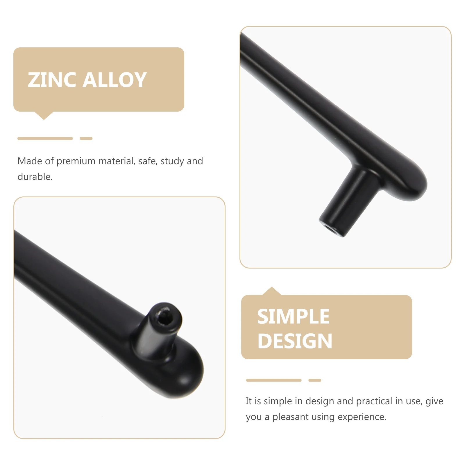 

Zinc Alloy Cabinet Pull Handle Decorative Matte Black Drawer Handle for Cabinet Kitchen Door Closet Pulls Drawer Pulls